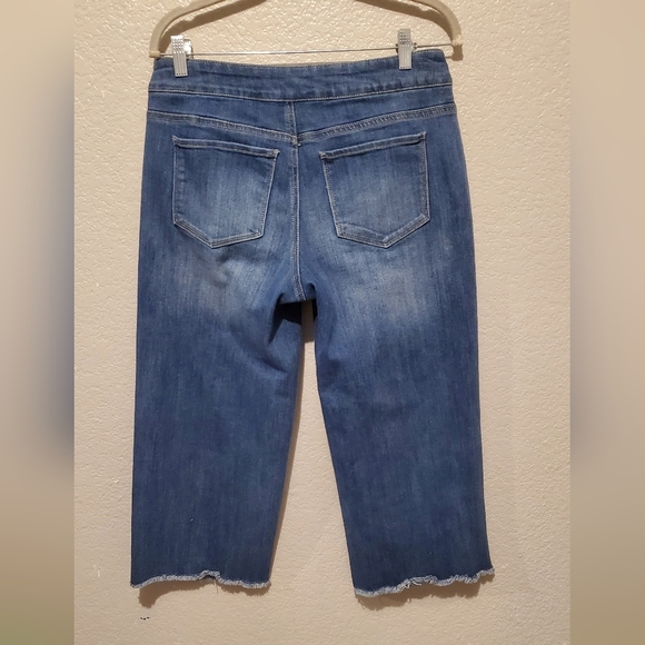 💚5/$25 Westbound The Park Avenue Fit Frayed Hem Wide Leg Cropped Jeans Size 6 - Picture 4 of 6